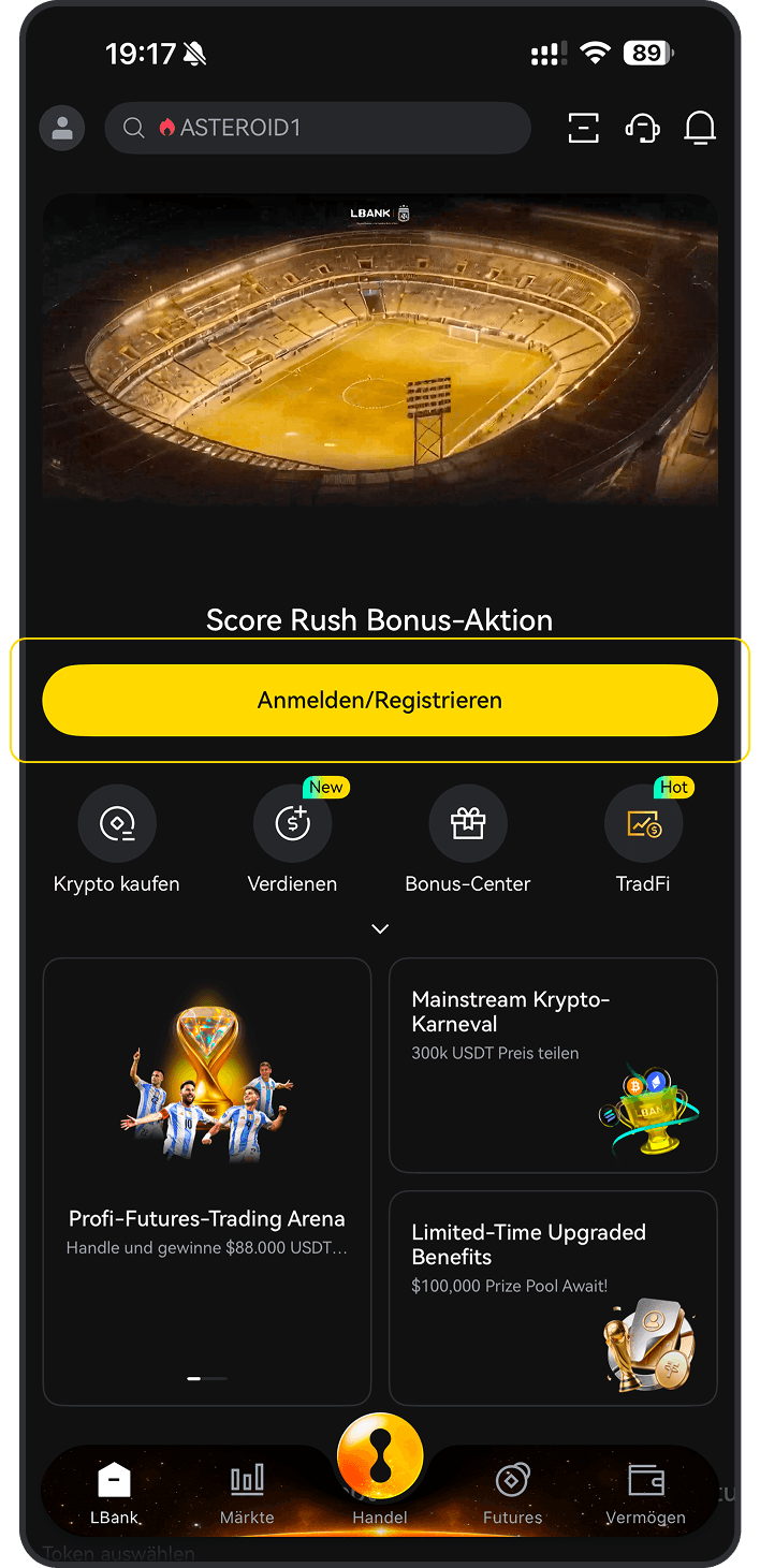 Registrieren Sie ein LBank-Konto