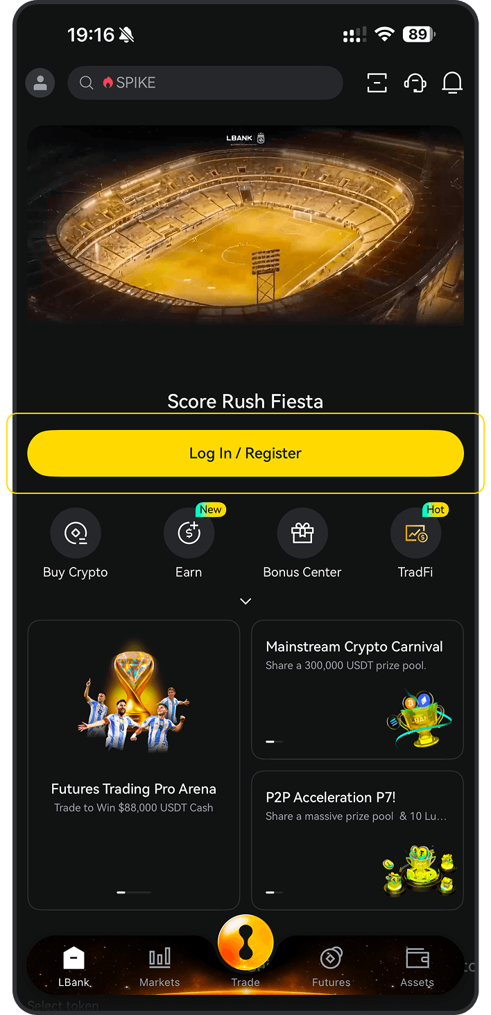 Register an LBank account