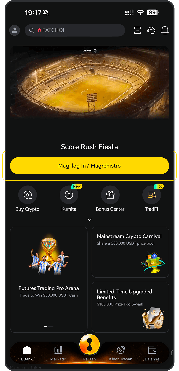 Mag-register ng LBank account