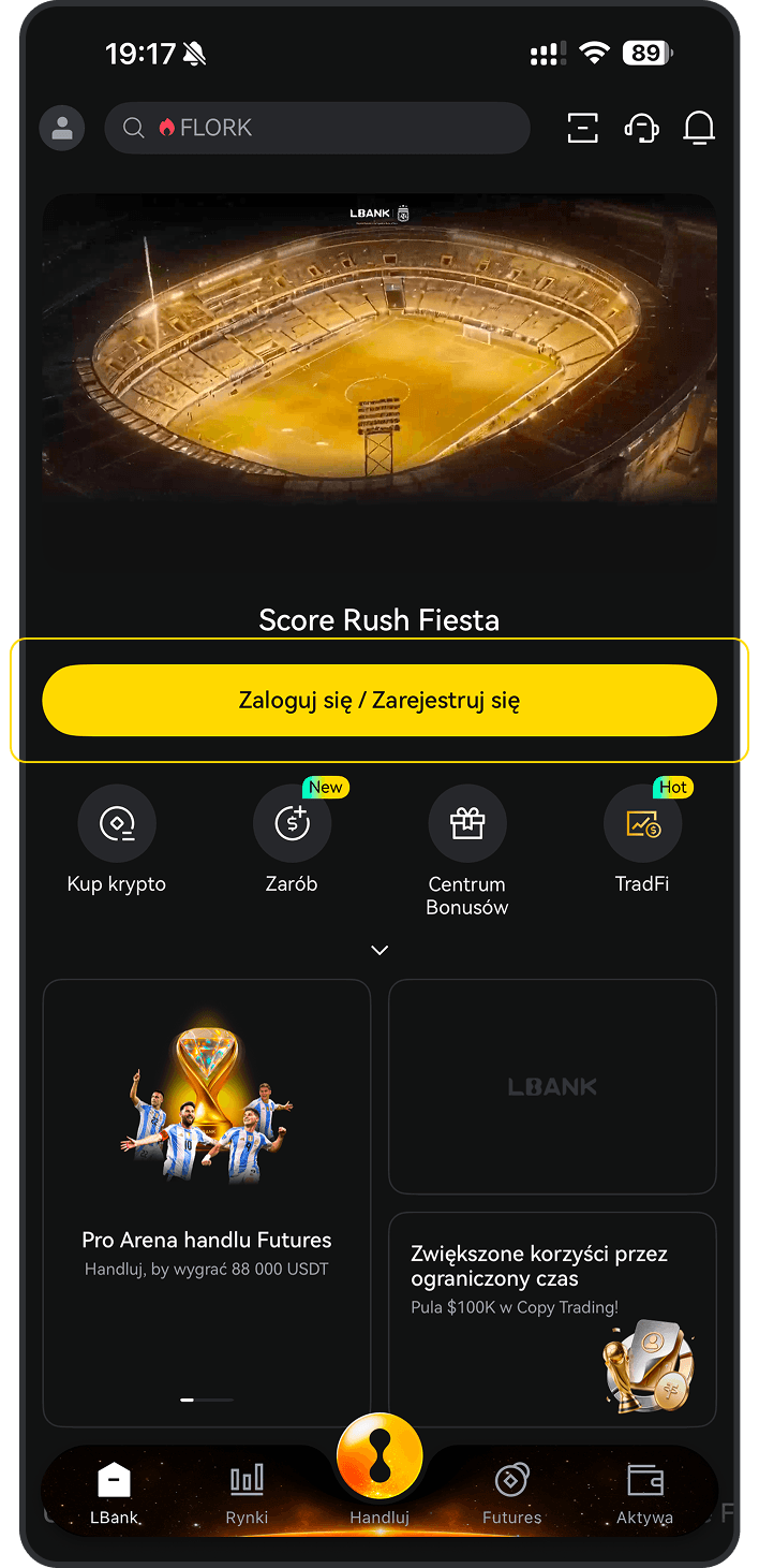 Zarejestruj konto LBank